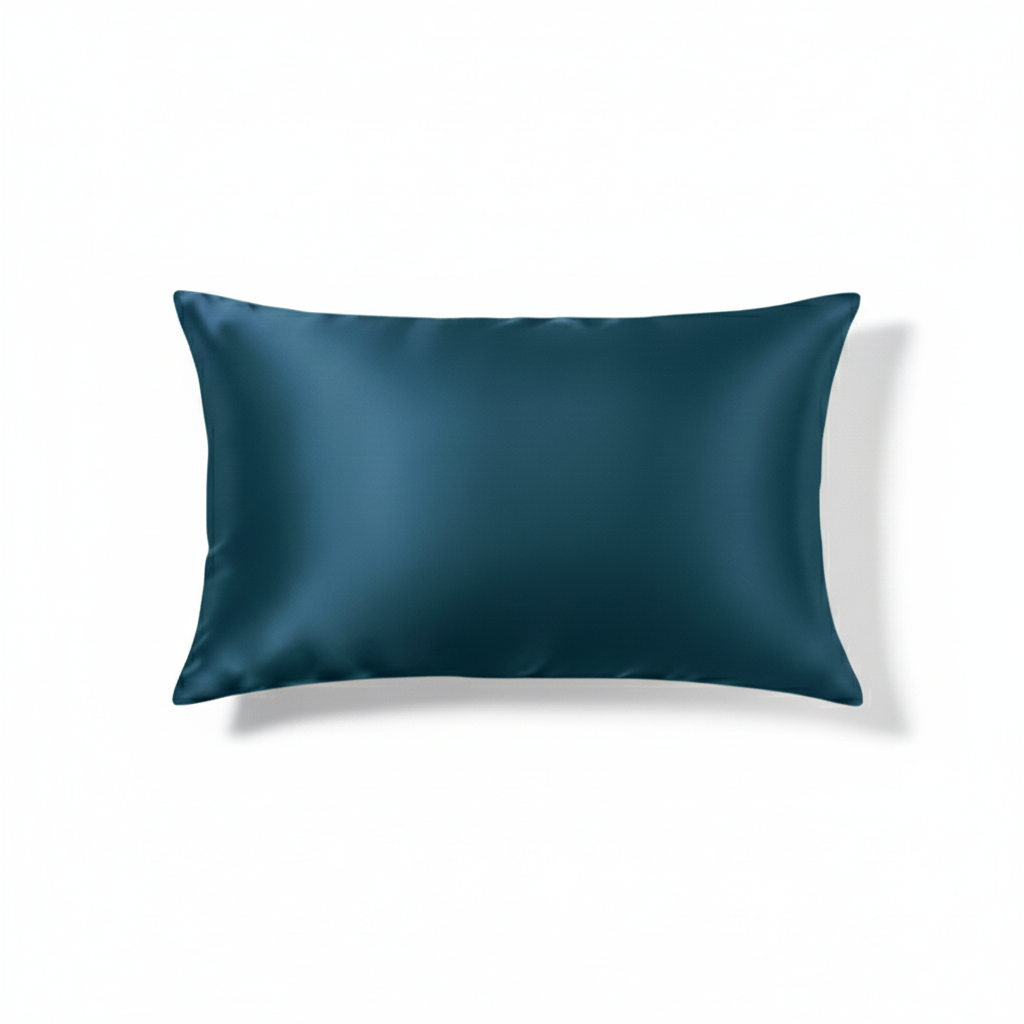 Luxe zijden kussensloop van 100 procent moerbeizijde in donkergroen