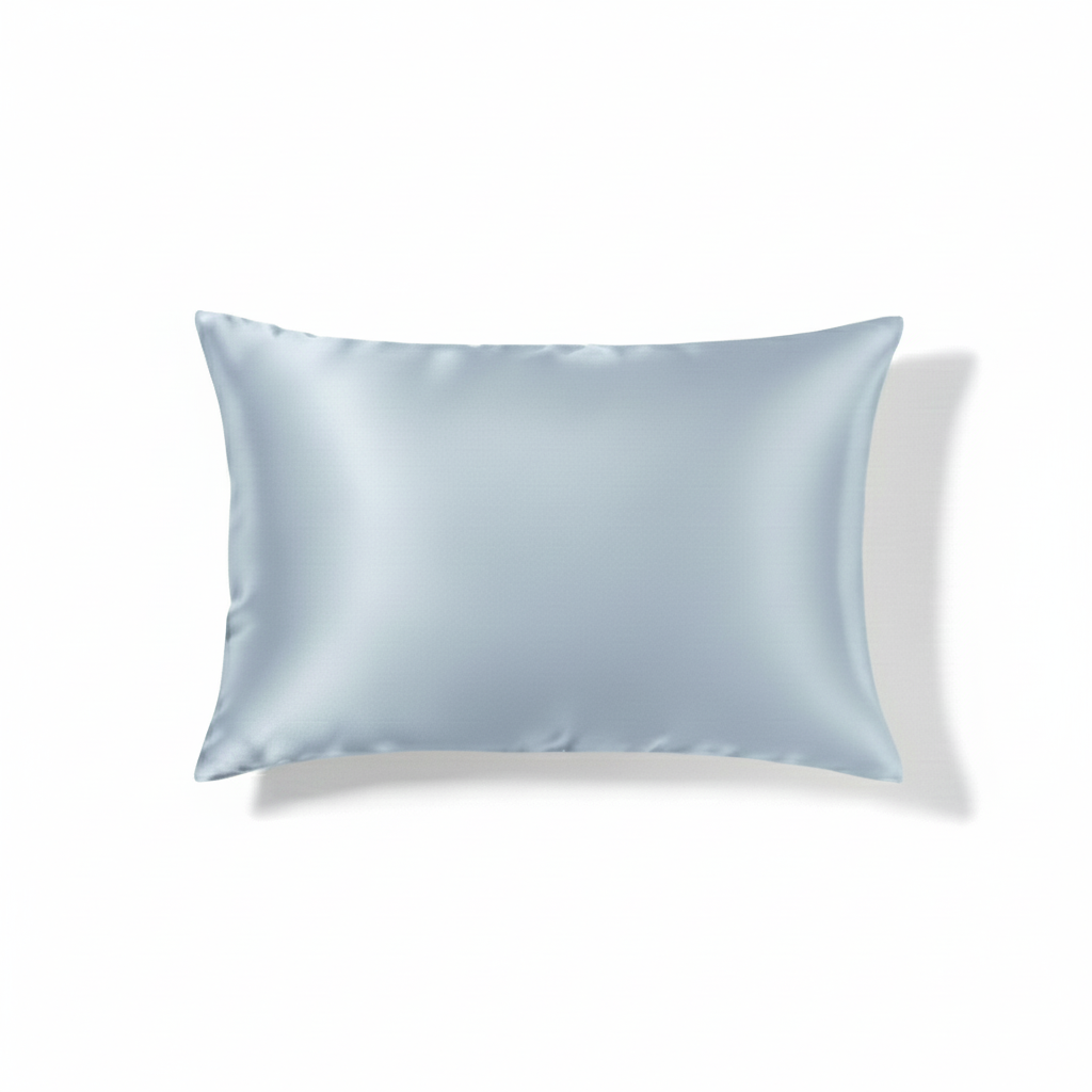 Luxe zijden kussensloop van 100 procent moerbeizijde in lichtblauw