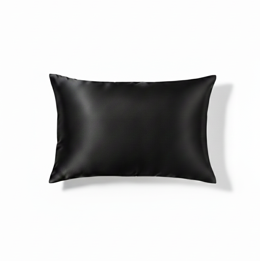 Luxe zijden kussensloop van 100 procent moerbeizijde in zwart