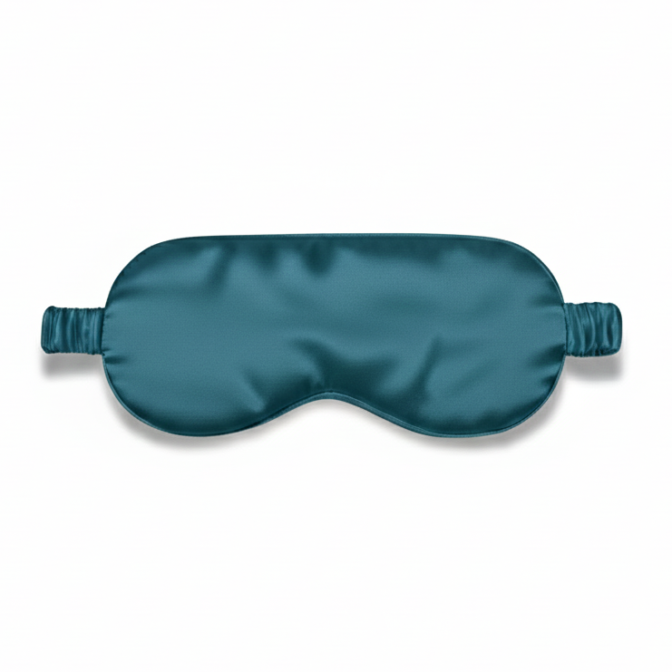 Donkergroen zijden slaapmasker van moerbeizijde