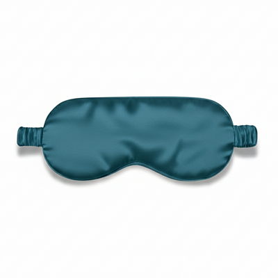 Donkergroen zijden slaapmasker van moerbeizijde