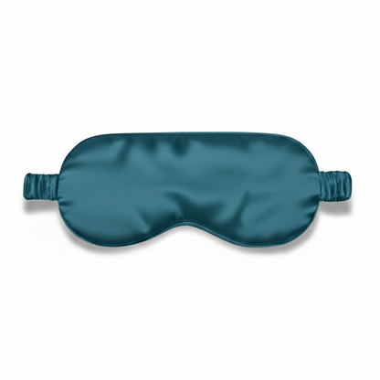 Donkergroen zijden slaapmasker van moerbeizijde