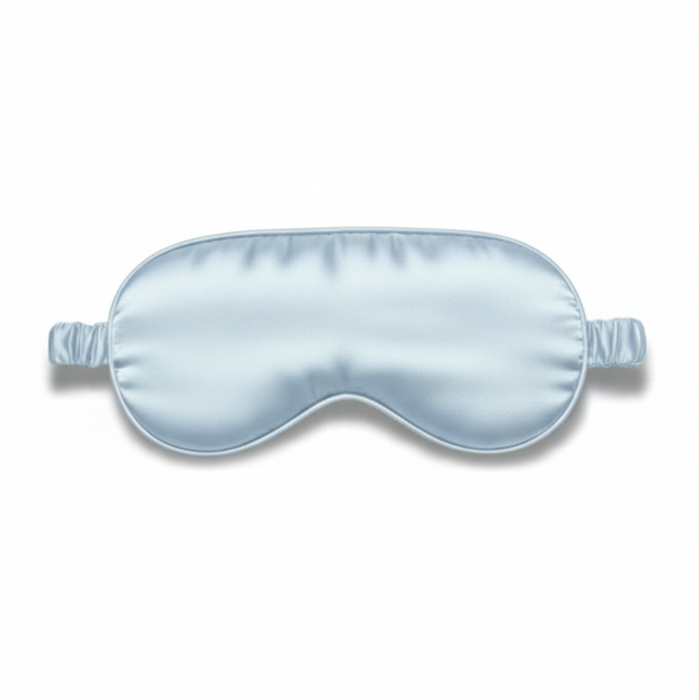 Lichtblauw zijden slaapmasker van moerbeizijde
