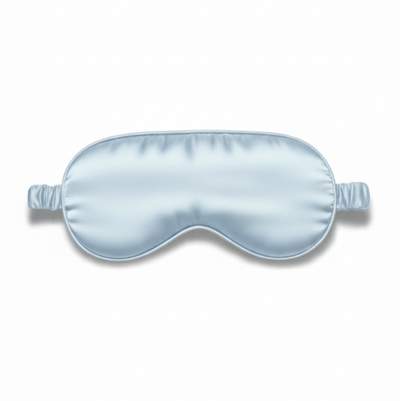 Lichtblauw zijden slaapmasker van moerbeizijde