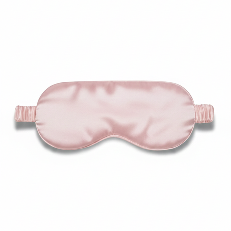 Roze zijden slaapmasker van moerbeizijde